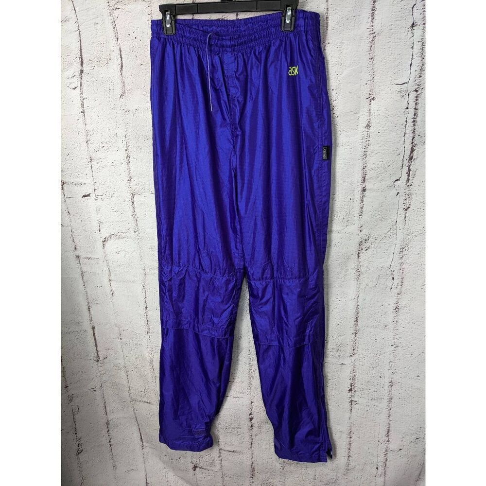 Asics Gore-Tex Y2K‎ Windbreaker Nylon Lined Pants Zip Ankles Purple Men's M